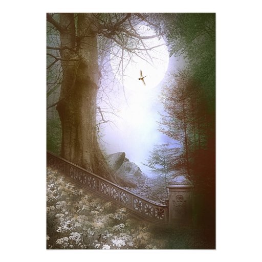 Enchanted Forest Scene Wedding Personalized Announcement