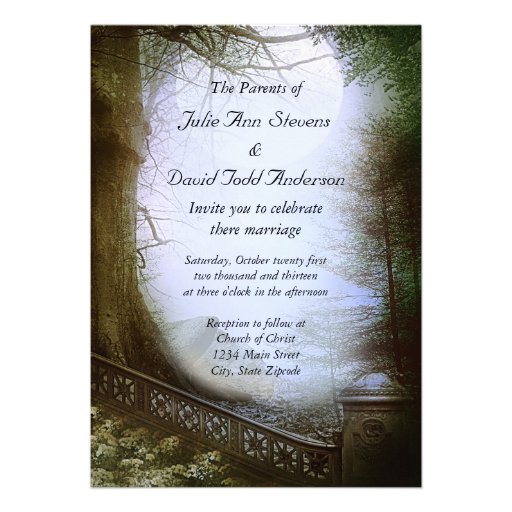 Enchanted Forest Scene Wedding Personalized Announcement