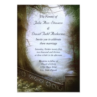 Enchanted Forest Scene Wedding 5x7 Paper Invitation Card