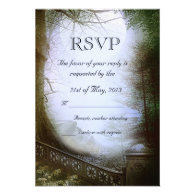 Enchanted Forest Scene Wedding RSVP Custom Invites