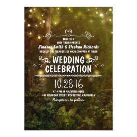 enchanted forest string lights wedding invitations 5