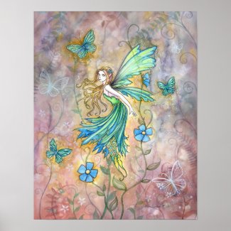 Enchanted Garden Fairy Art Poster Print print