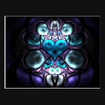 Enchanted Heart Fractal Postcards postcards