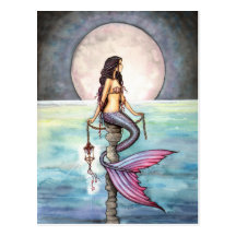 Enchanted Sea Mermaid Fantasy Art Post Card