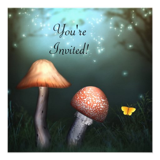Enchanted Toadstool Garden Event Invitation
