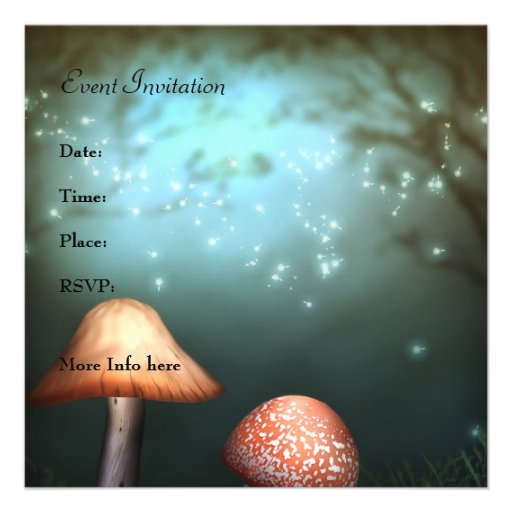 Enchanted Toadstool Garden Event Invitation