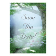 Enchanted Woodland Forest Save The Date Wedding Personalized Invites