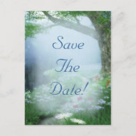 Enchanted Woodland Forest Save The Date Wedding Post Card