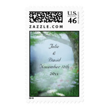 Enchanted Woodland Forest Wedding Postage