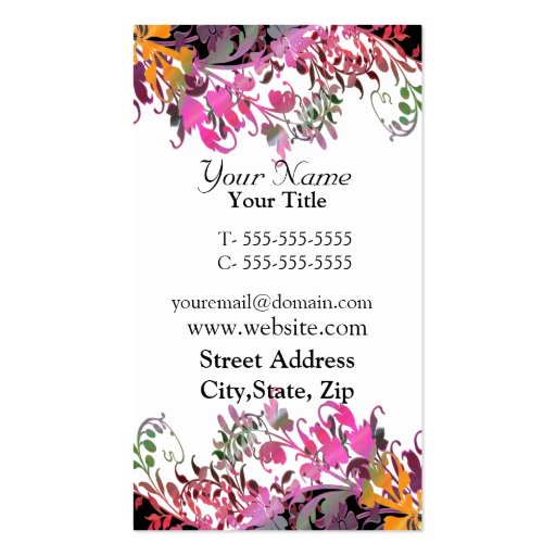 Enchanting Flowers Business Card (back side)