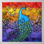 Enchantment Colorful Peacock Poster