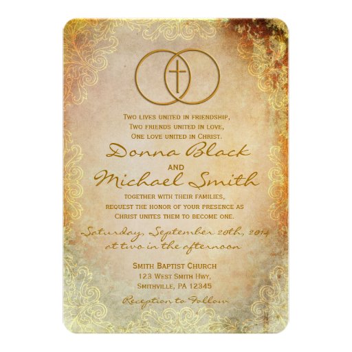 Encircled Cross Religious Wedding Invitations Zazzle