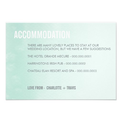 ENCLOSURE CARD :: ombre watercolor pastel mint
