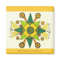 Encouragement - 2" Sq Magnet (yellow orange)