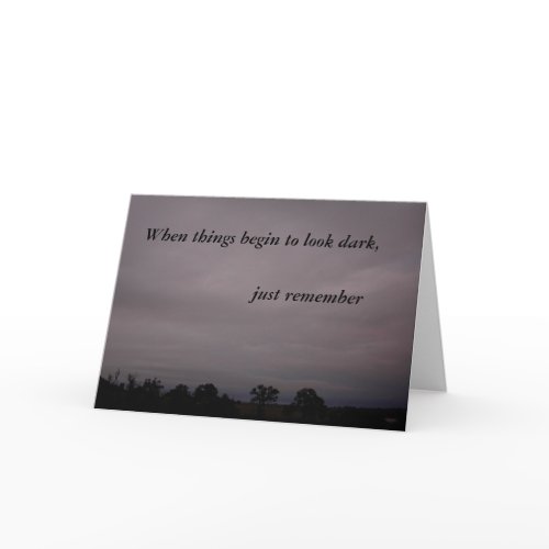 Encouragement card, dusk over treetops. card