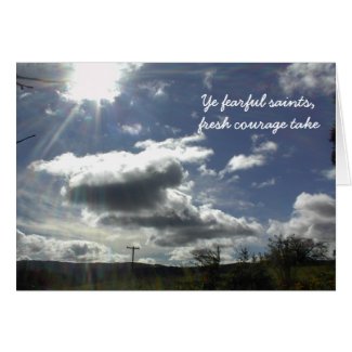 Encouragement Card with cloudy sky.