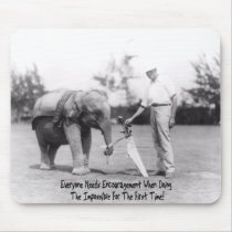 Encouragement - Elephant Playing Golf Mousepads