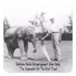 Encouragement - Elephant Playing Golf Square Sticker