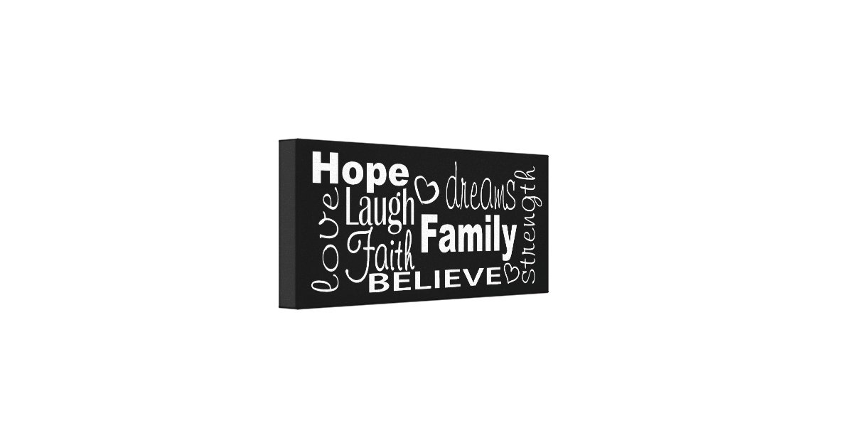 Encouragement Words Wrapped Canvas Sign Zazzle