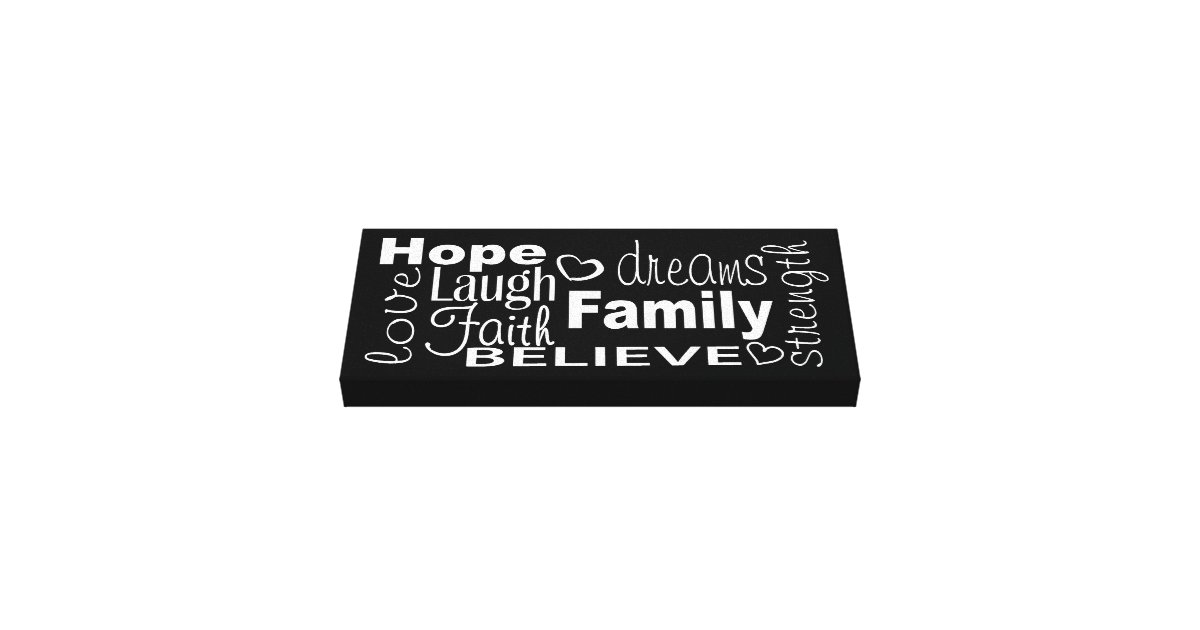 Encouragement Words Wrapped Canvas Sign Zazzle