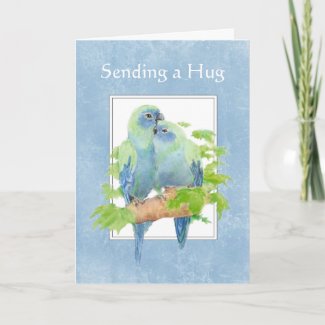 Encouraging Get Well with Cute Parrot Couple Card