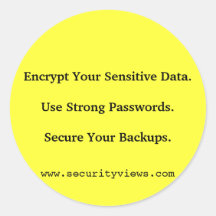 Encrypt Your Sensitive Data. Round Stickers