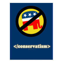 End conservatism post card
