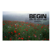 End in Mind Motivational Quote Poster Print