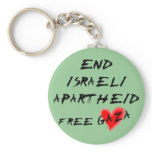 End Israeli Apartheid Free Gaza Key Chains