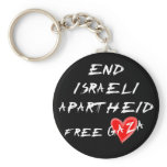 End Israeli Apartheid Free Gaza Key Chain