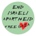 End Israeli Apartheid Free Gaza Round Stickers