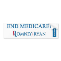 END MEDICARE! Romney / Ryan Bumpersticker Bumper Stickers