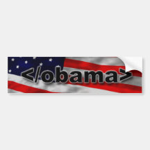 End Obama Code Black on White Bumper Sticker