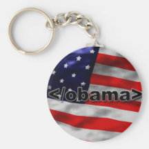 End Obama Code Black on White Key Chain