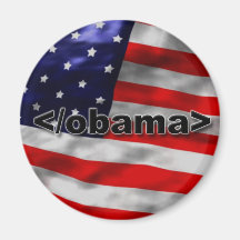 End Obama Code Black on White Refrigerator Magnet