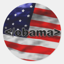 End Obama Code Black on White Sticker
