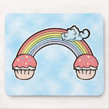 End of Rainbow Cupcakes Mouse Mats