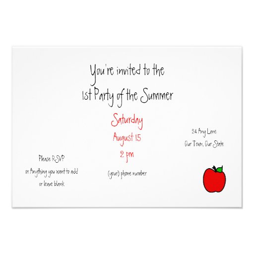 End of School / Start of Summer Party Invite