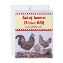 End of Summer Chicken BBQ Invitation Card