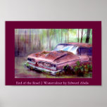 End of the Road 2 Watercolour by Edward Abela Poster