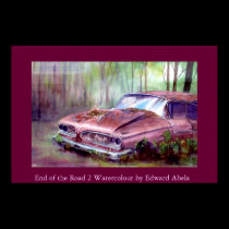 End of the Road 2 Watercolour by Edward Abela posters