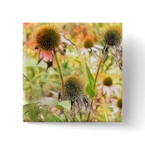 End Of The Season - Coneflowers Pinback Buttons