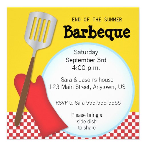 End of the Summer Barbeque invitation