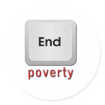 End Poverty Round Sticker