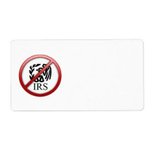 End the IRS Internal Revenue Service Taxes Custom Shipping Label