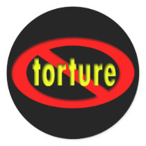 End Torture Oval stickers