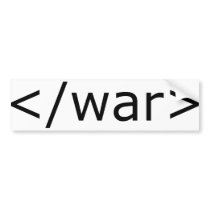 End War html - Black & White Bumper Sticker