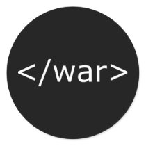 End War html - Black & White Round Stickers