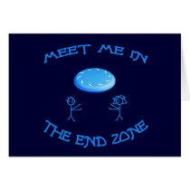 End Zone Frisbee Greeting Cards