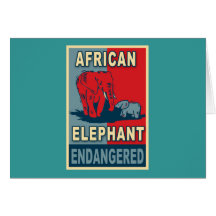 Endangered African Elephant Pop Art Tshirts Greeting Card